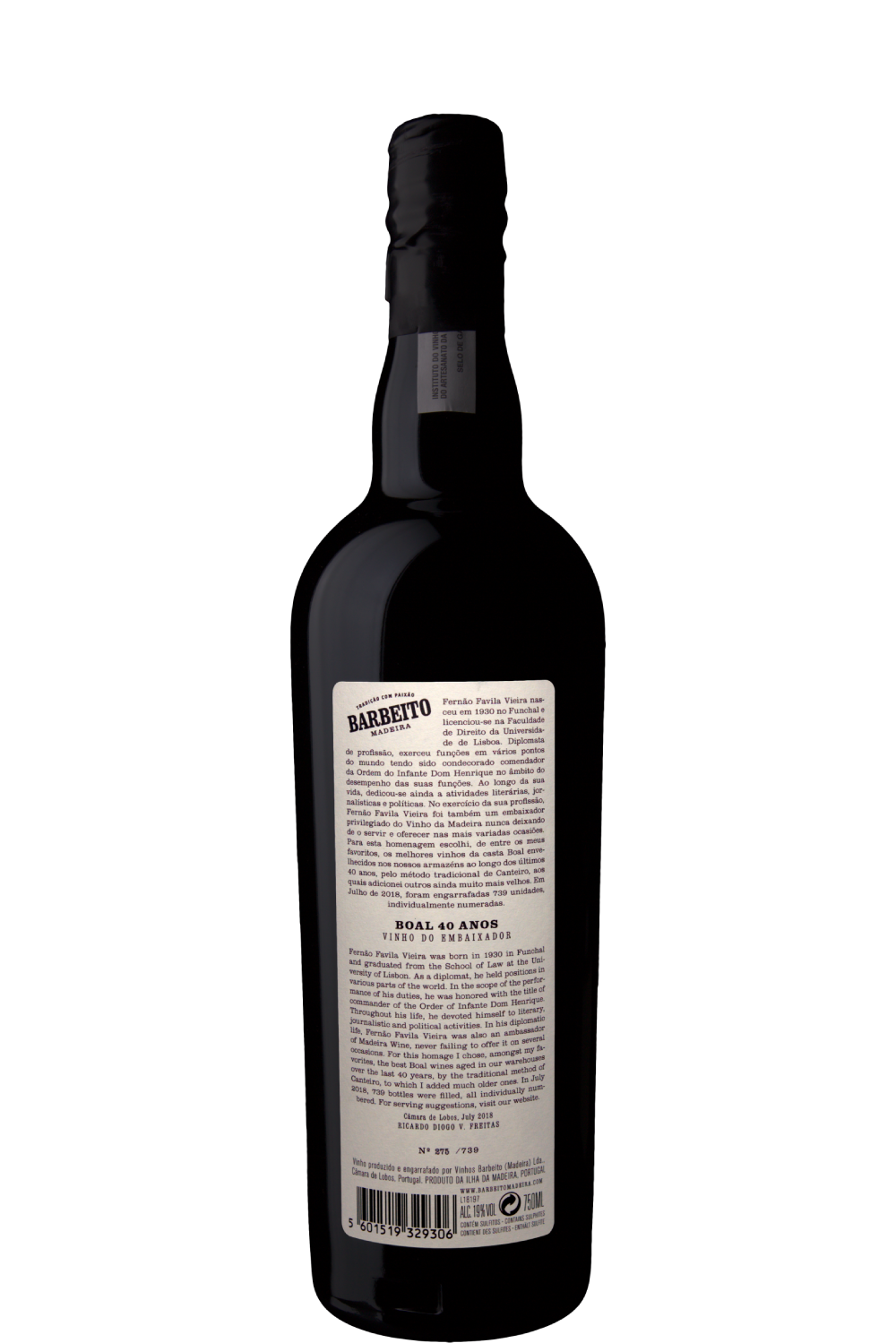 WineVins Barbeito Madeira Boal 40 Anos Vinho Embaixador NV