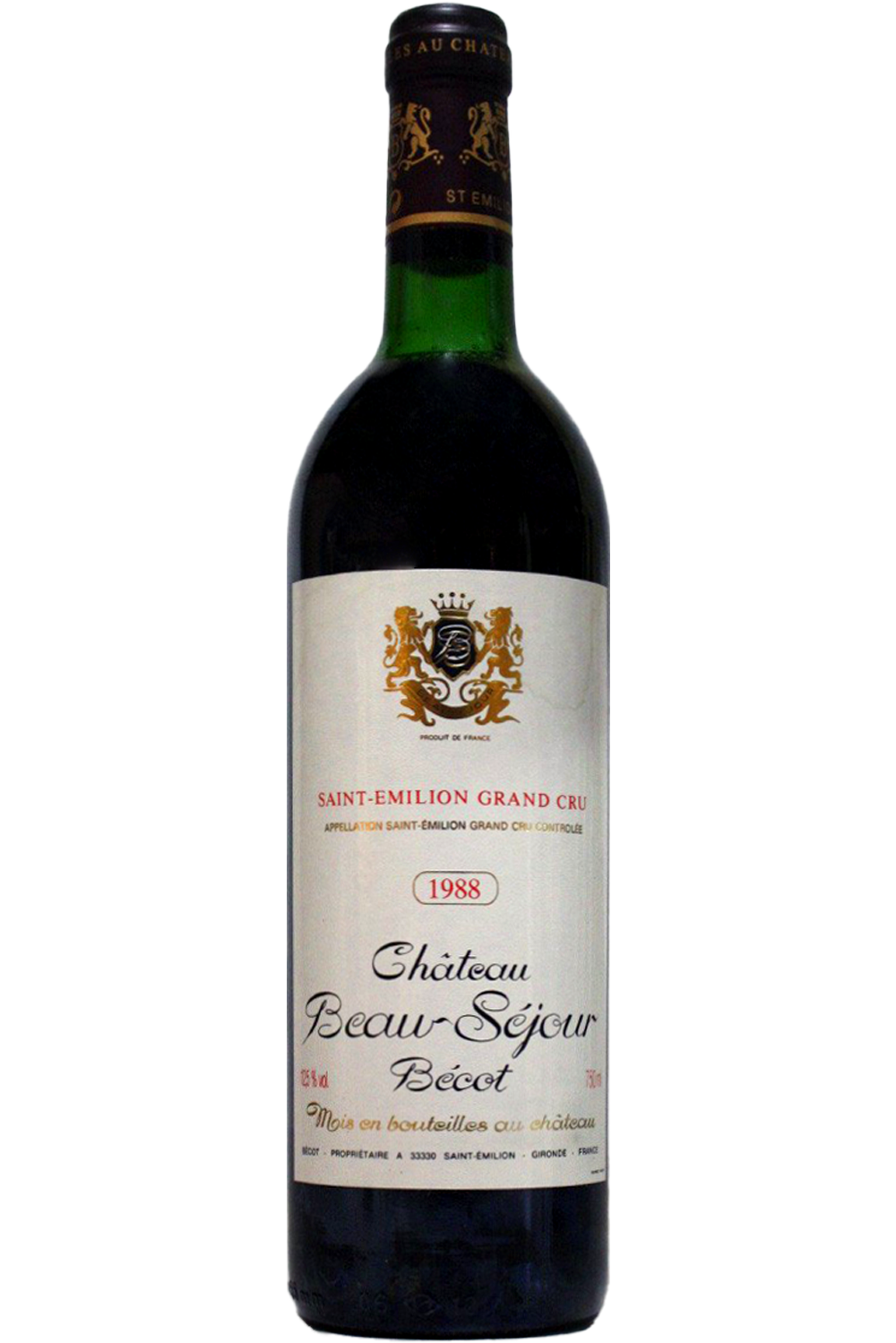 Château Beau-Séjour Bécot Tinto 1988