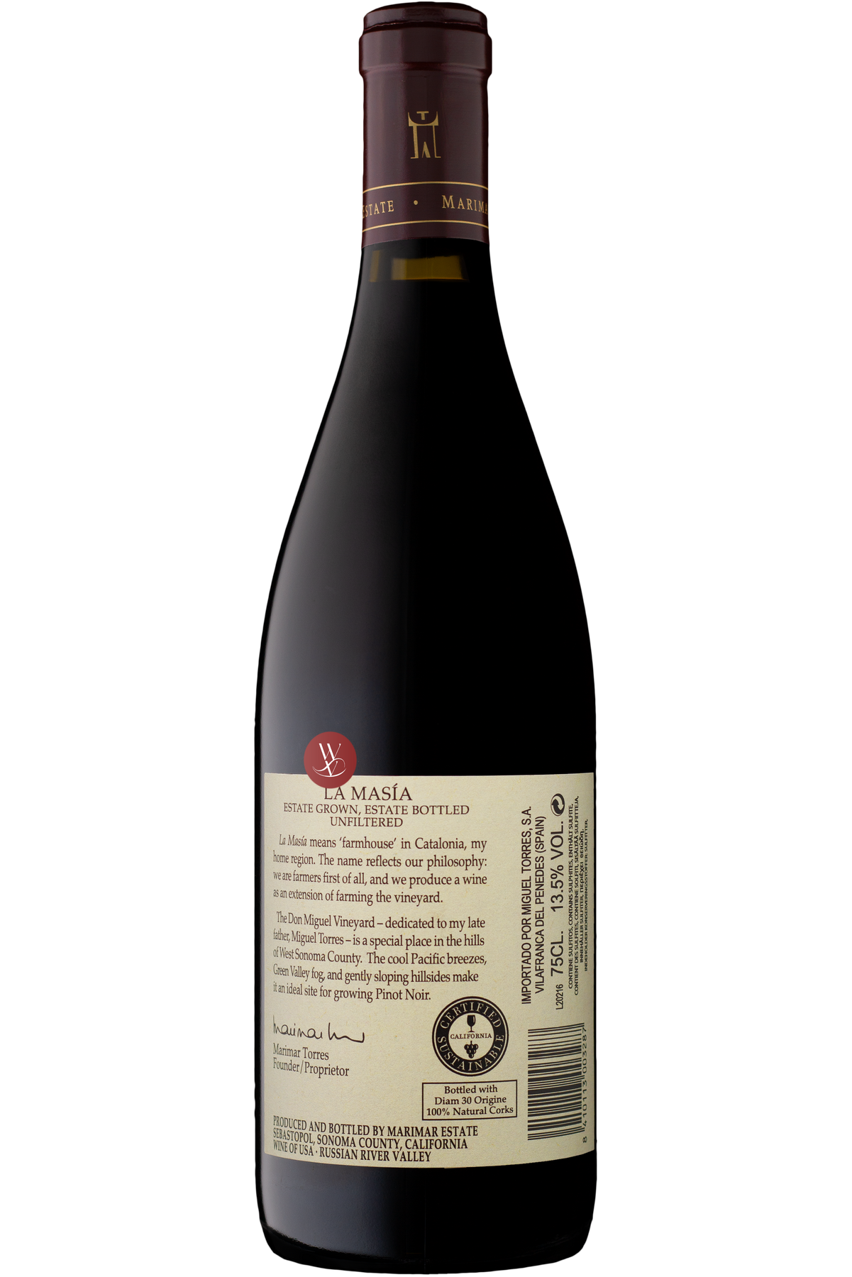 WineVins Marimar Estate La Masia D. Miguel Estate Pinot Noir 2019