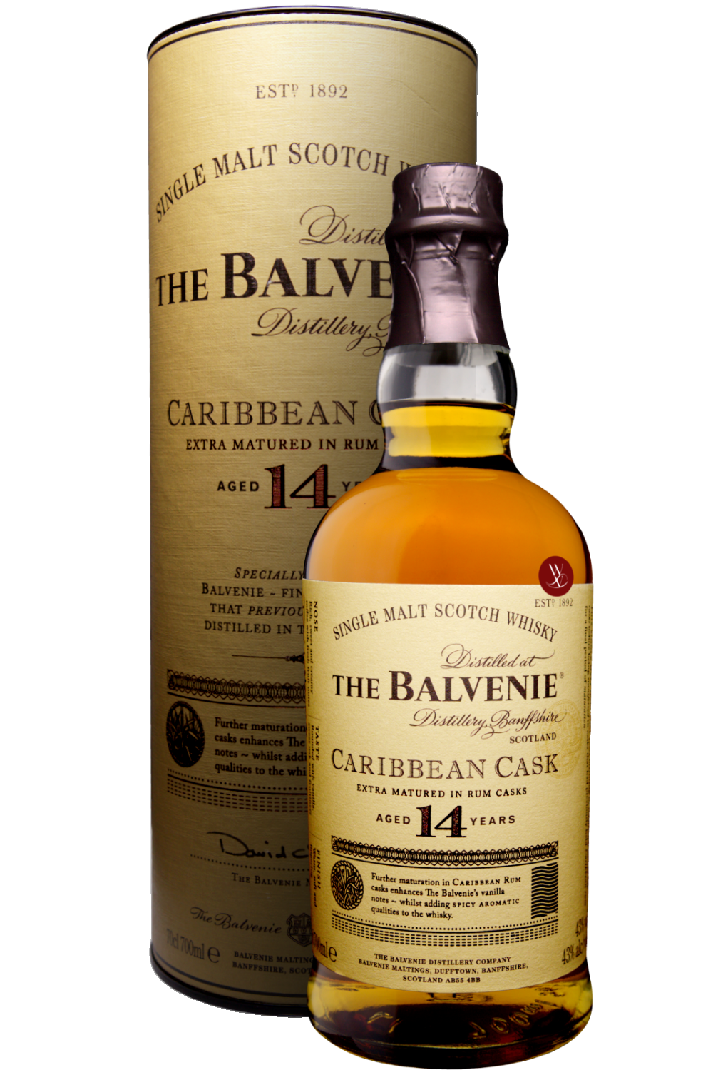 WineVins Whisky The Balvenie Caribbean Cask Malt 14 Anos NV