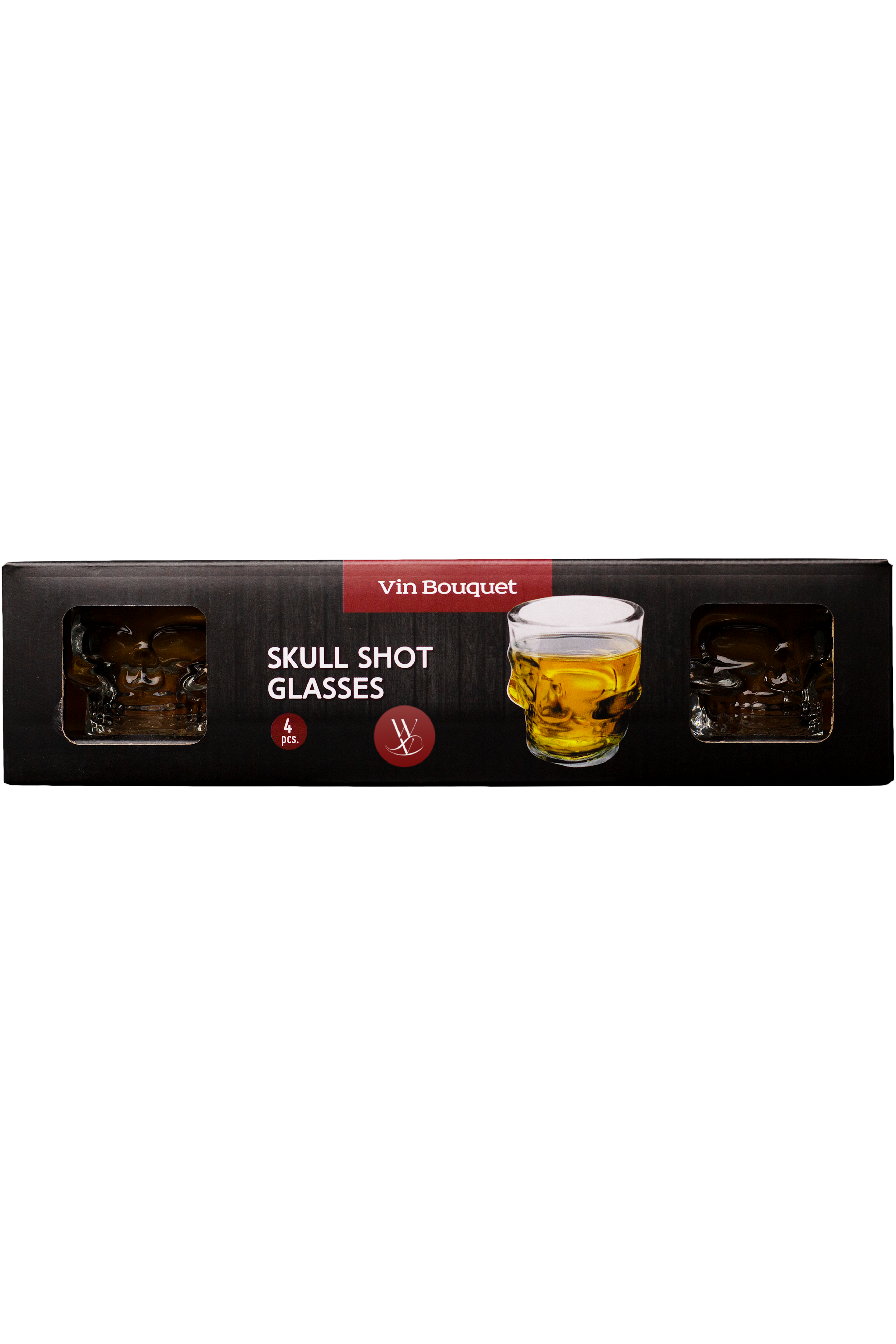 WineVins Conjunto 4 Copos Caveira Shot